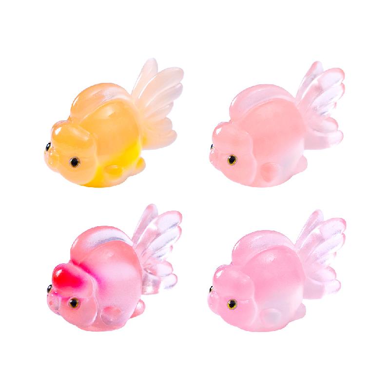 Tiểu cảnh cá chép may mắn phát sáng, biển DIY, phụ kiện bàn tiểu cảnh mini (ZC-747)