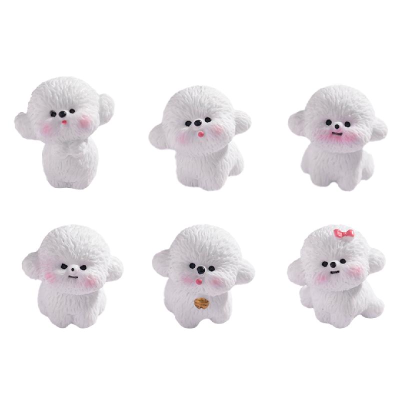 Tiểu cảnh cún trắng dễ thương, búp bê DIY, phụ kiện bàn mini tiểu cảnh đáng yêu (ZC-155)