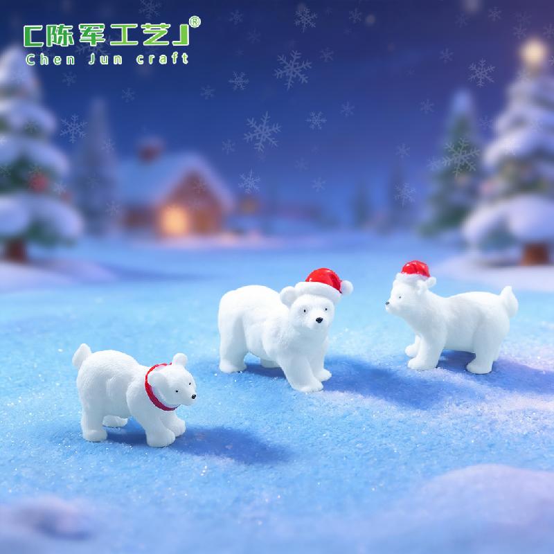 Gấu Bắc Cực móc khóa trang trí tiểu cảnh Noel đáng yêu (ZC-632)