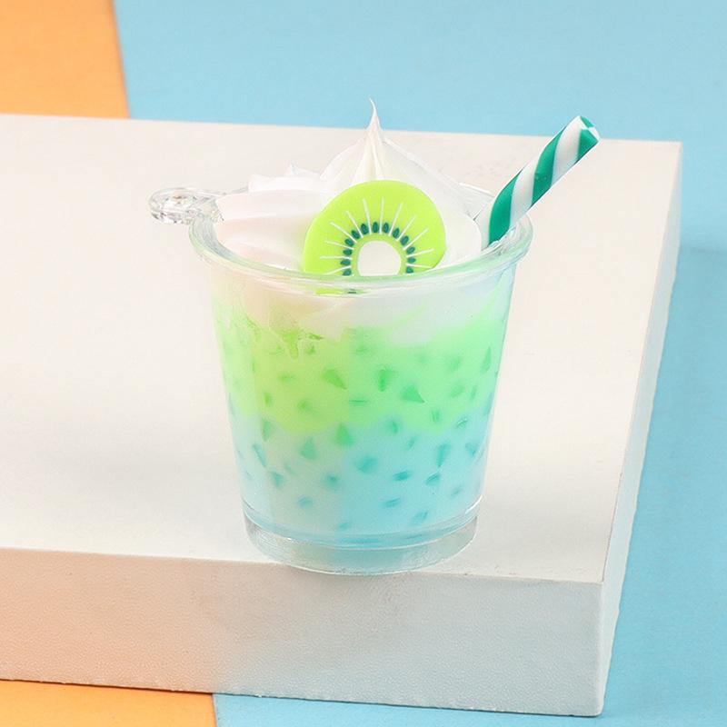 仿真夜光双色水果杯 diy饰品配件钥匙扣挂件摆件滴胶树脂diy材料