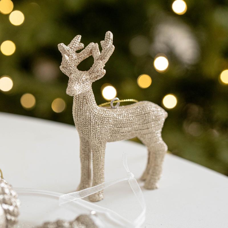 Trang Trí Noel Móc treo tuần lộc vàng trang trí cây thông Noel, phong cách Bắc Âu, đồ trang trí Noel sang trọng và hiện đại