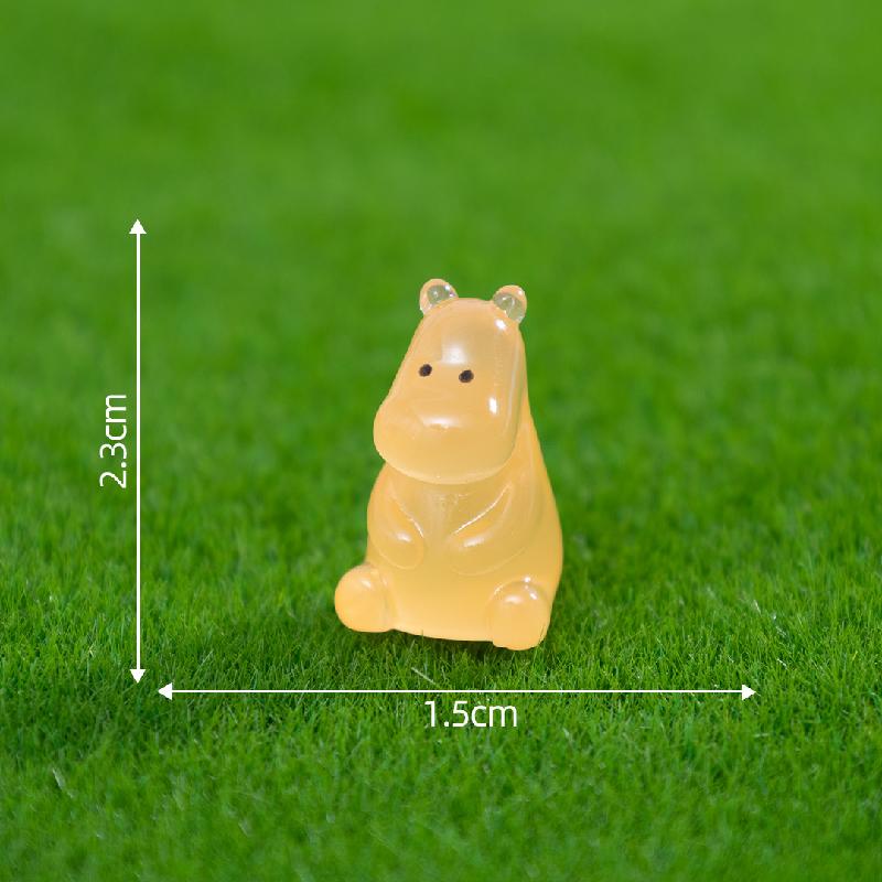 Tiểu cảnh hà mã phát sáng DIY, phụ kiện tiểu cảnh mini resin garden treo bàn đáng yêu (ZC-1391)