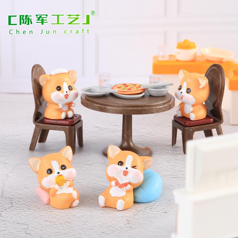 Tiểu cảnh chó Corgi đáng yêu resin trang trí chậu cây (ZC-668)