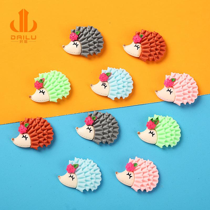 Charm LaBuBu diy树脂配件卡通动物仿真刺猬 手工自制手机壳发夹发饰头饰材料