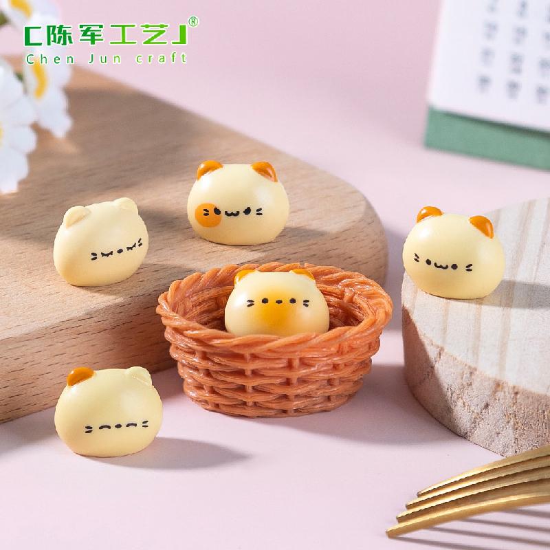 Phụ Kiện Tiểu Cảnh 微景观创意可爱猫猫曲奇萌粒娃娃屋 DIY装饰品配件迷你桌面小摆件