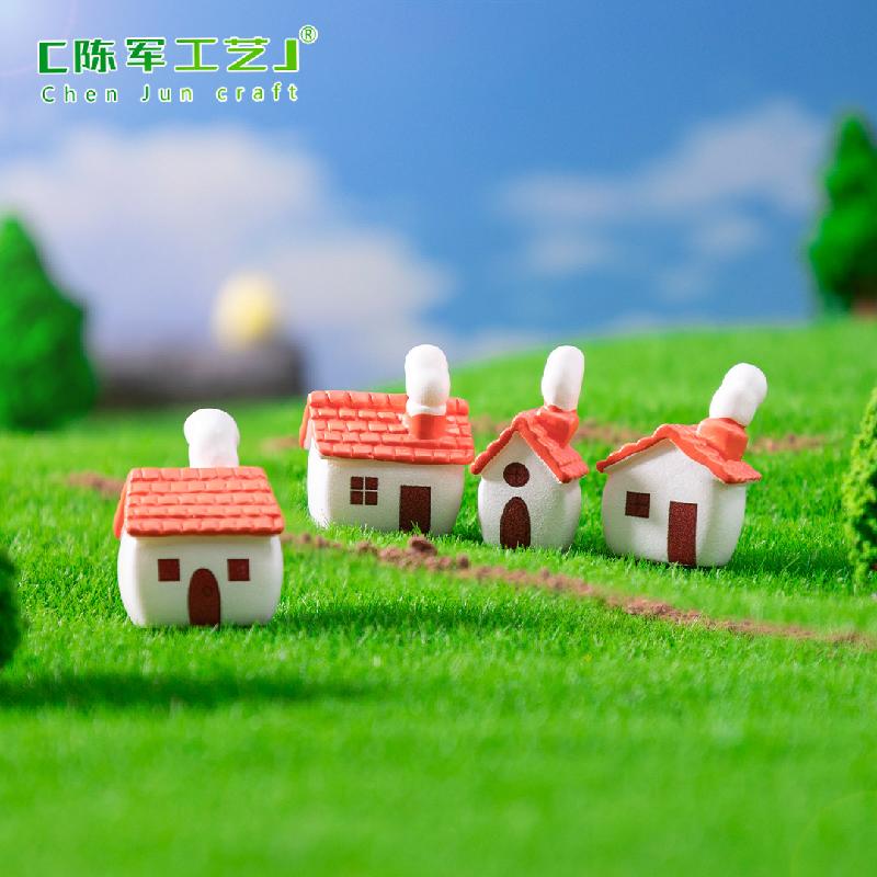 Phụ Kiện Tiểu Cảnh 微景观创意红瓦烟囱乡村小房子园艺造景 DIY装饰品配件迷你小摆件