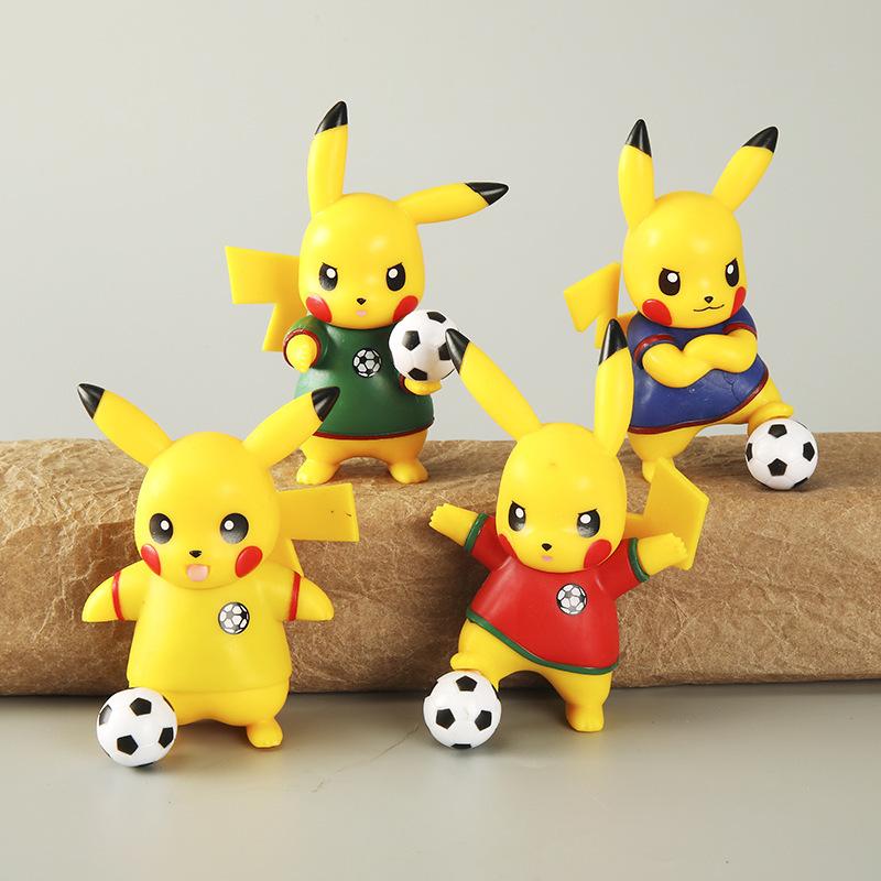Bộ 4 đồ chơi búp bê bóng đá Pikachu cổ điển ZZ-336
