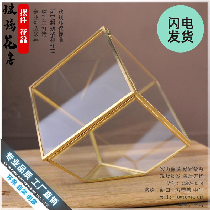 Chậu Đa Giác Hộp kính hoa bất tử có nắp (DG-228)