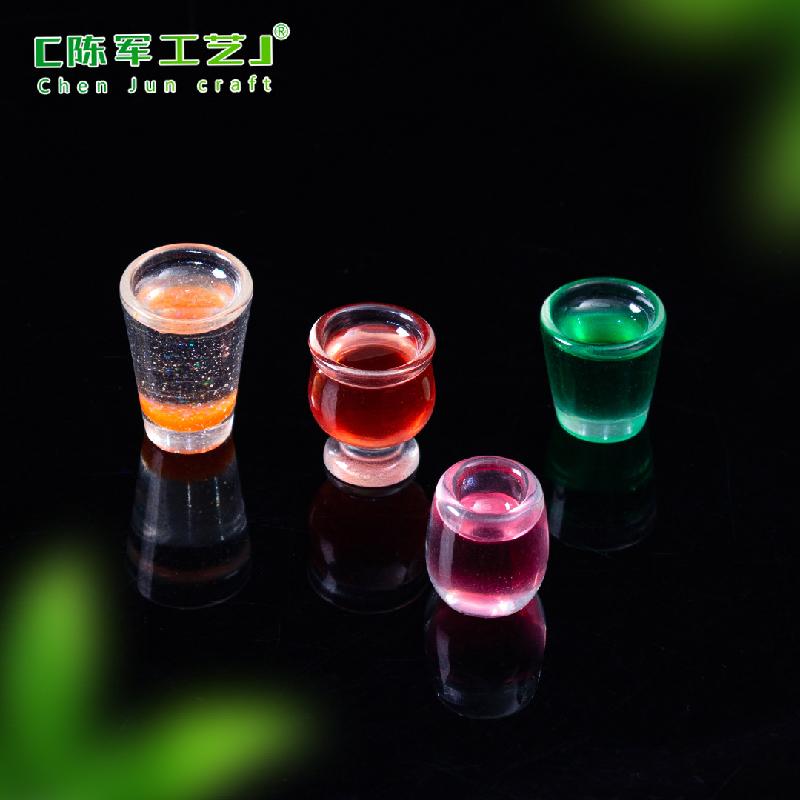 Phụ Kiện Tiểu Cảnh 微景观创意酒杯水果汁杯子仿真食玩 DIY装饰品配件微缩迷你小摆件