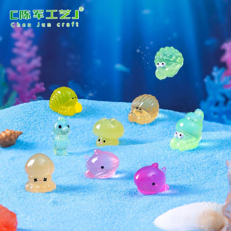 Phụ Kiện Tiểu Cảnh 微景观创意夜光海洋动物寄居蟹小海马萌粒 DIY装饰配件迷你小摆件