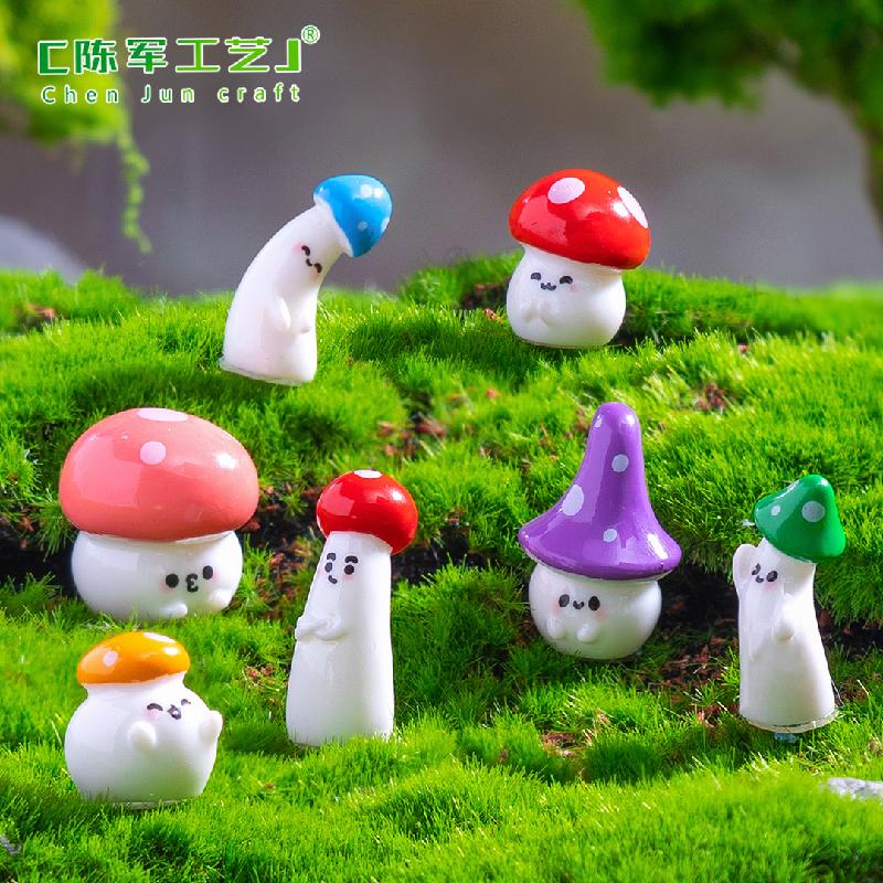 Phụ Kiện Tiểu Cảnh 微景观创意趣味歪头小蘑菇萌粒园艺造景 DIY装饰品配件迷你小摆件