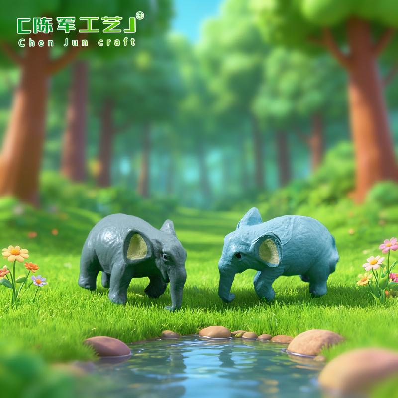 Phụ Kiện Tiểu Cảnh Tiểu cảnh voi hoạt hình, phụ kiện trang trí cây cảnh dễ thương (ZC-585)
