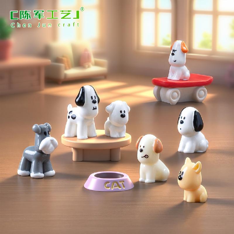 Phụ Kiện Tiểu Cảnh 微景观创意可爱小狗公仔娃娃屋 DIY装饰品配件迷你车载桌面小摆件