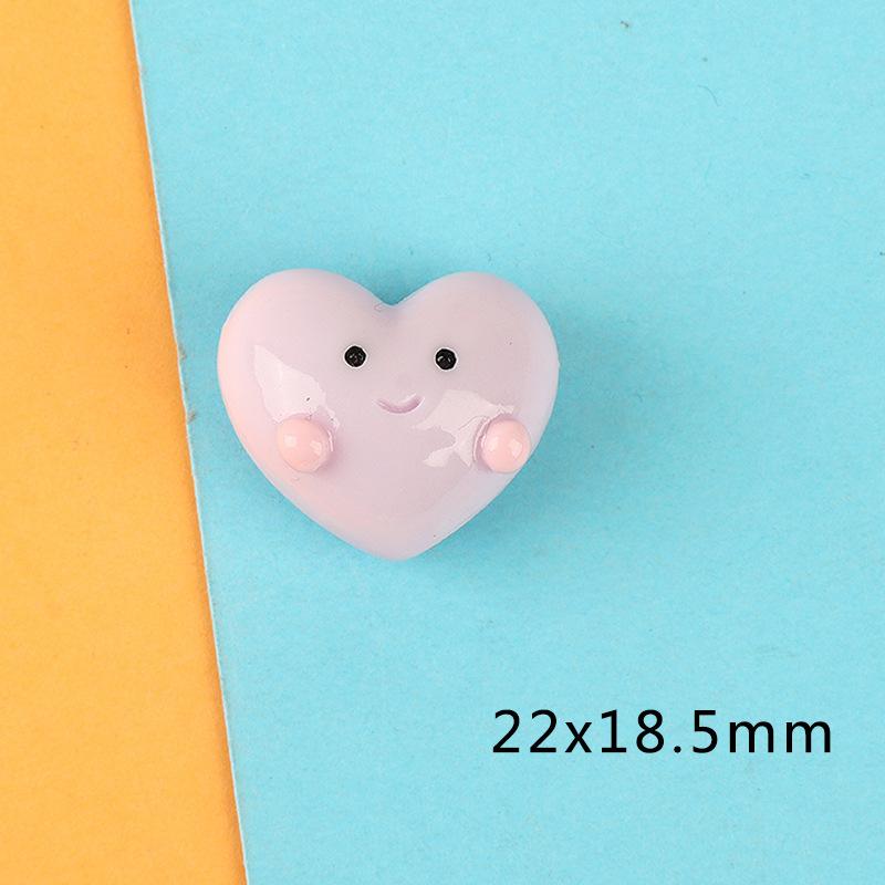 胖嘟嘟立体亮面爱心树脂配件手机壳发饰奶油胶发夹手工材料厂家