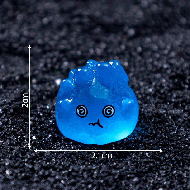 Tiểu cảnh lửa Halloween phát sáng DIY, phụ kiện tiểu cảnh mini treo bàn resin cute (ZC-1428)