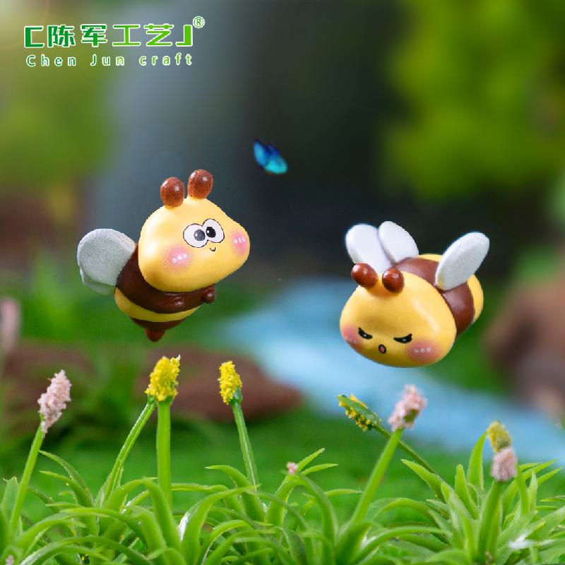 Phụ Kiện Tiểu Cảnh 微景观创意可爱小蜜蜂昆虫公仔园艺造景 DIY装饰品配件迷你小摆件