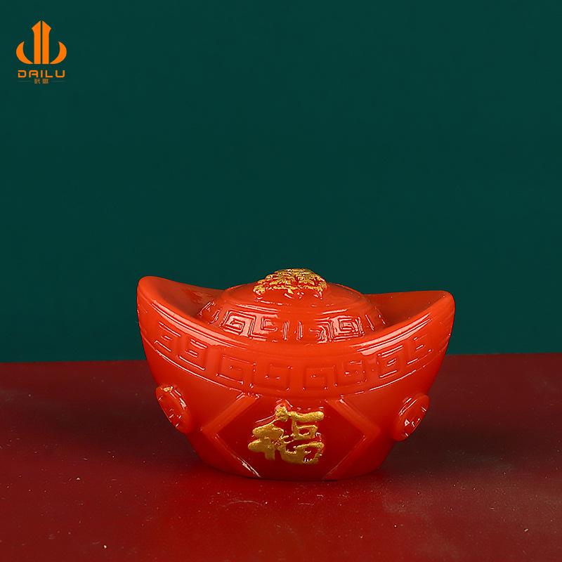 新年款 微景观树脂配件 元宝灯笼福袋DIY装饰创意配件摆件工厂