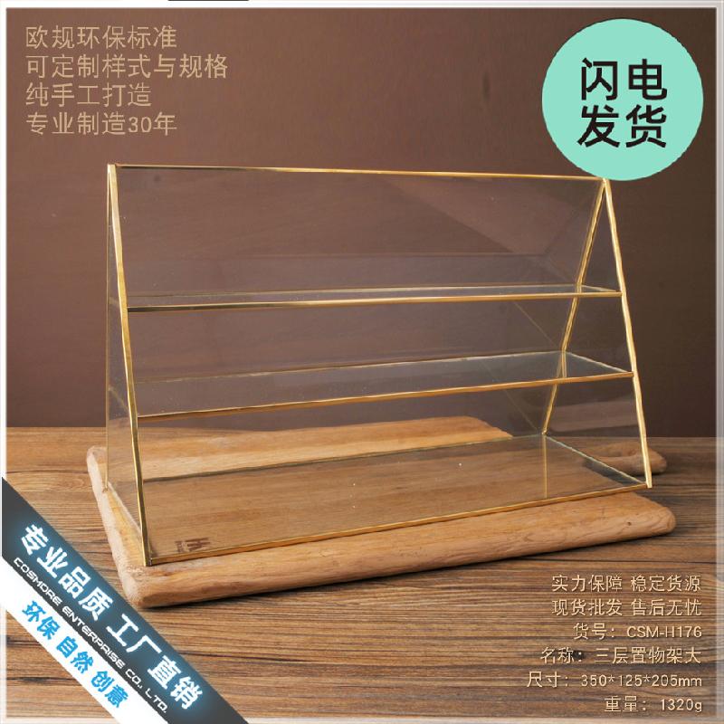 Chậu Đa Giác Kệ kính trưng bày nước hoa, trang sức phong cách châu Âu (DG-78)