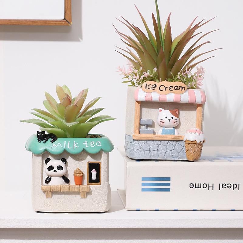 Chậu Cây Resin Chậu cây mọng nước resin trang trí sân vườn, chậu cây mini ban công, tiểu cảnh DIY (RG-27)