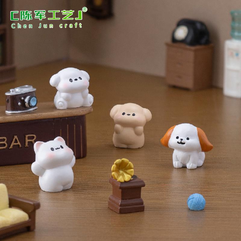 Phụ Kiện Tiểu Cảnh 微景观创意可爱小猫小狗公仔娃娃屋 DIY装饰品配件迷你桌面小摆件
