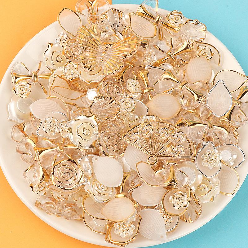 Charm hoa hồng vàng DIY vỏ điện thoại & trang trí (FF-67)
