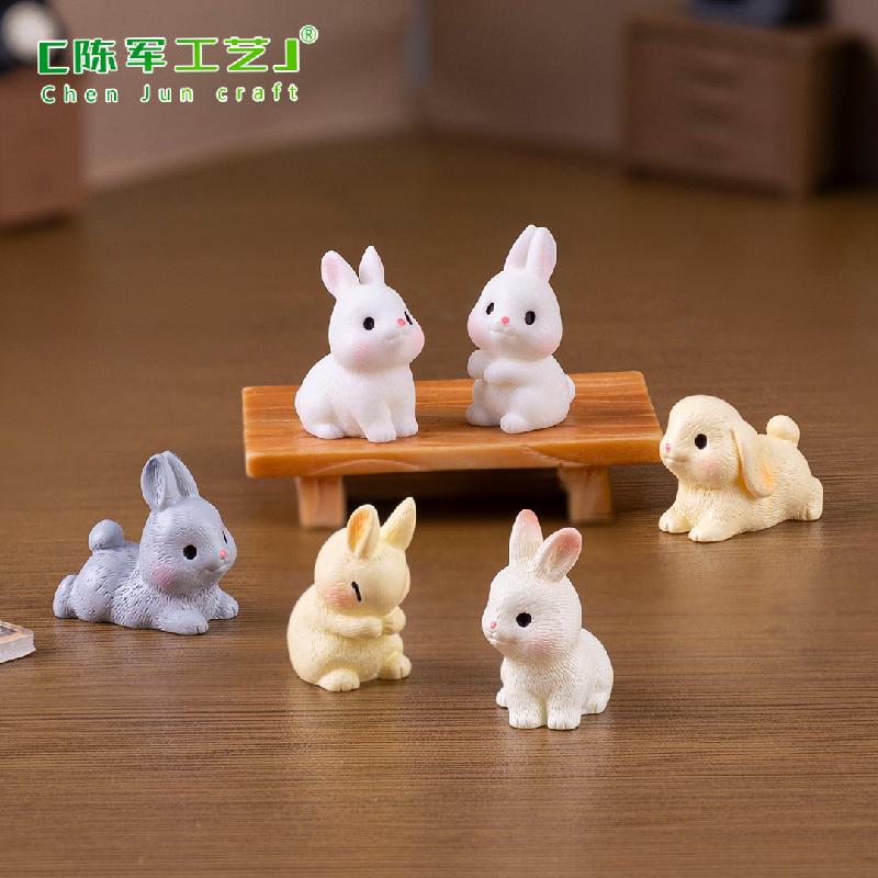 Phụ Kiện Tiểu Cảnh 微景观创意可爱小兔子公仔娃娃屋 DIY装饰品挂配件迷你微缩小摆件