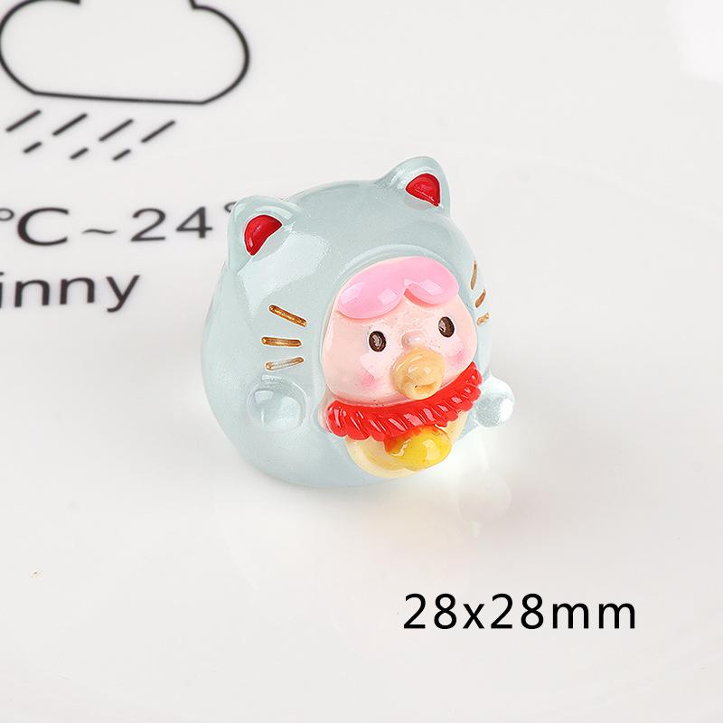 新款发光招财猫 圆滚滚 diy树脂微景观滴胶饰品配件玩具摆件批发