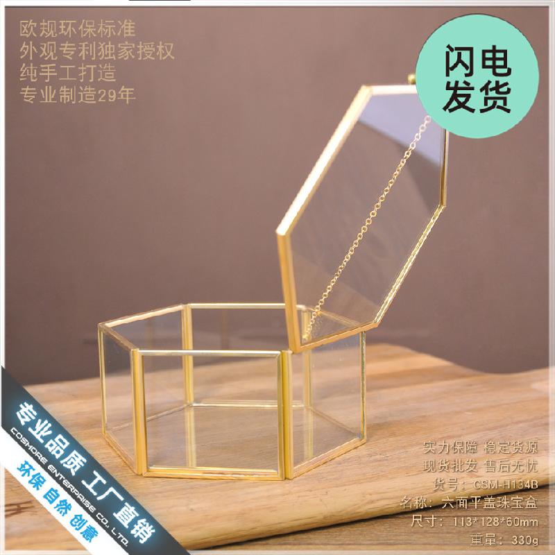 Chậu Đa Giác Hộp kính trang sức cao cấp để bàn (DG-80)
