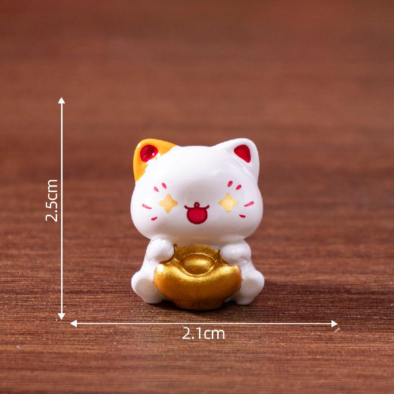 Mèo may mắn, búp bê DIY, phụ kiện bàn xe hơi mini tiểu cảnh sáng tạo (ZC-98)