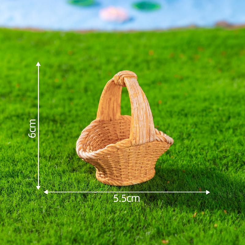 Tiểu cảnh giỏ tre giả, mô hình DIY, phụ kiện tiểu cảnh mini nhỏ xinh (ZC-684)