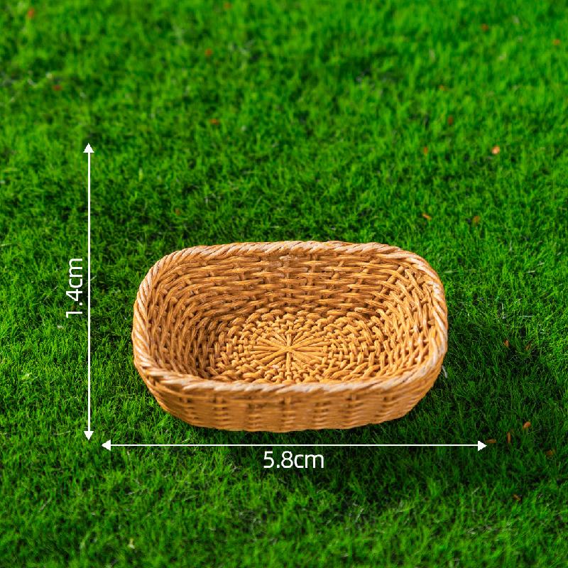 Tiểu cảnh giỏ tre giả, mô hình DIY, phụ kiện tiểu cảnh mini nhỏ xinh (ZC-684)