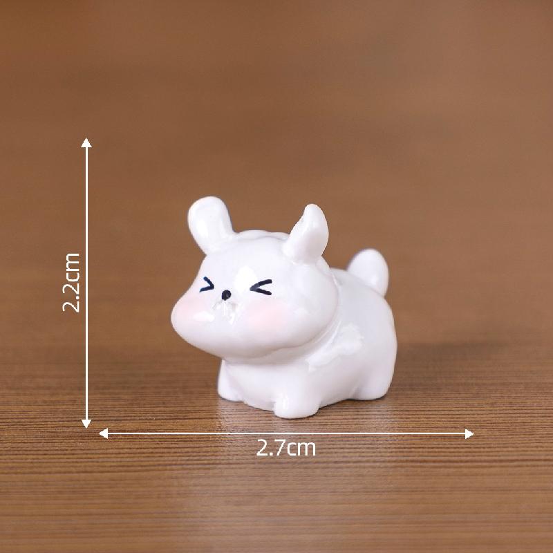 Tiểu cảnh cún trắng tròn DIY, phụ kiện tiểu cảnh mini xe bàn garden resin đáng yêu cute (ZC-1412)