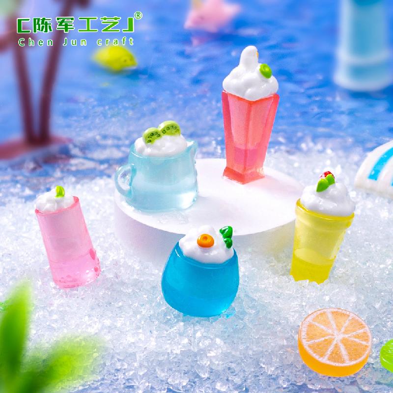 Phụ Kiện Tiểu Cảnh 微景观创意夜光夏日冰杯食玩 DIY装饰品盲袋挂配件迷你桌面小摆件