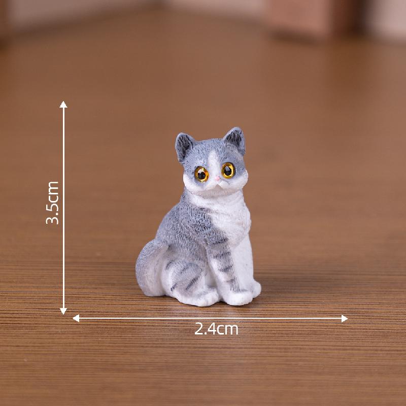 Tiểu cảnh mèo tinh nghịch, búp bê DIY, phụ kiện xe hơi tiểu cảnh mini đáng yêu (ZC-536)