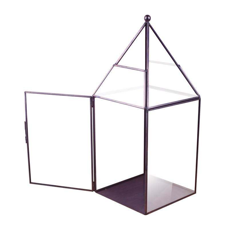 Chậu Đa Giác Đèn nến kính viền đồng Bắc Âu (DG-188)