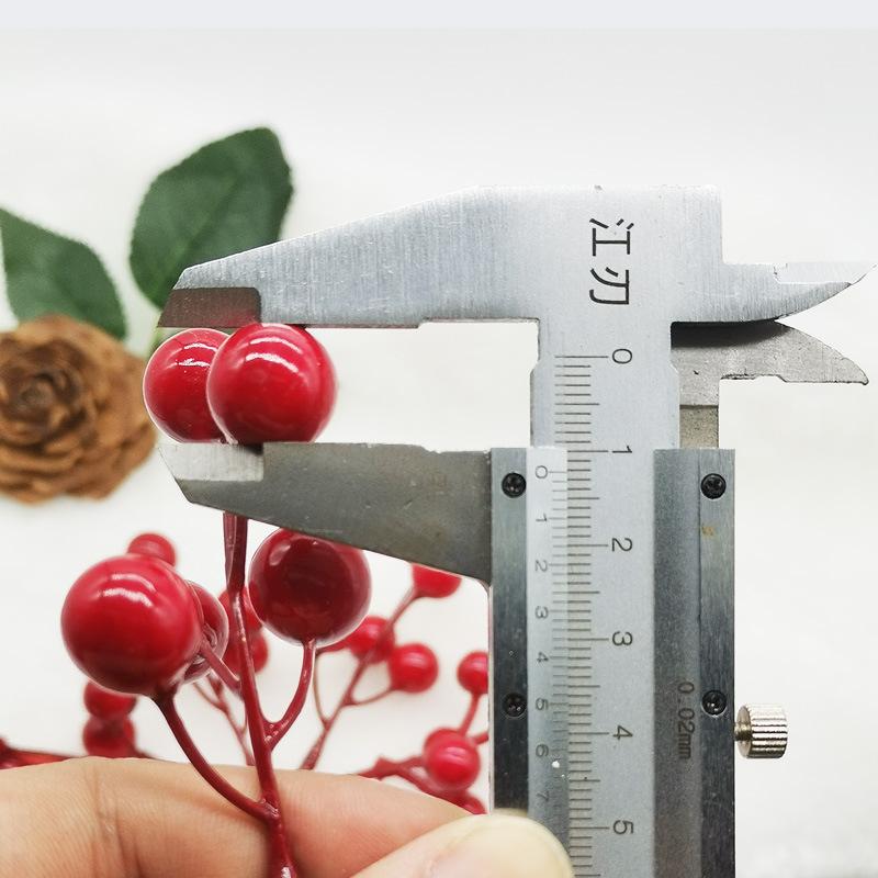 Trang Trí Noel Đồ trang trí Giáng Sinh: 7 đầu/12 đầu quả đỏ xốp, quả đông châu, quả dâu giả, dây trang trí nhà.