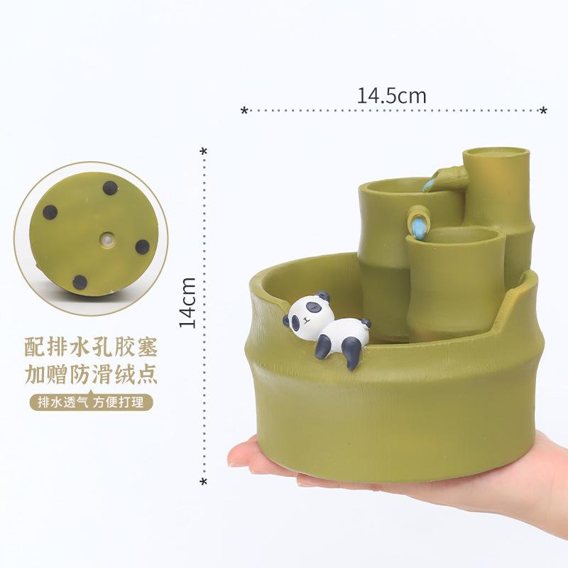 Chậu Cây Resin Chậu cây resin phong cách đồng quê, chậu mini hình tre, trang trí bàn, ban công và sân vườn (RG-247)