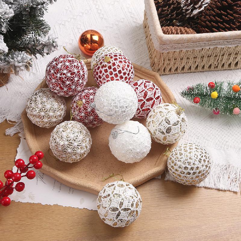 Trang Trí Noel Trang trí Noel: Bóng ren 8cm, đẹp mắt cho dịp lễ đặc biệt