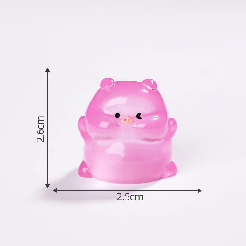 Tiểu cảnh heo tròn đáng yêu phát sáng DIY, phụ kiện tiểu cảnh mini bàn treo cute (ZC-1141)