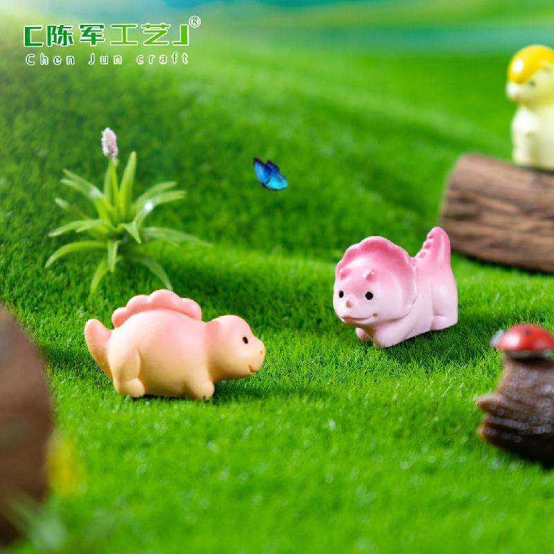 Phụ Kiện Tiểu Cảnh 跨境新品微景观创意三角龙剑龙多彩恐龙 DIY装饰品配件迷你小摆件