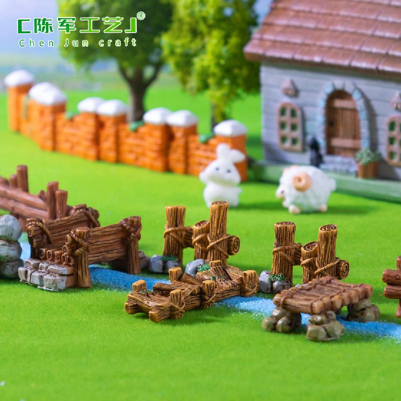 Phụ Kiện Tiểu Cảnh 微景观创意木栅栏小桥园艺造景 DIY装饰品配件迷你微缩场景小摆件