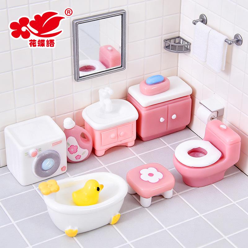 Phụ Kiện Nhỏ Xinh Nội thất phòng tắm hồng mini (NX-25)