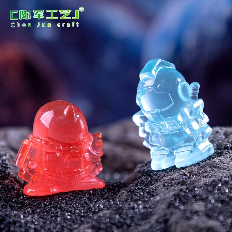 Phụ Kiện Tiểu Cảnh 微景观创意夜光高达机器人 DIY装饰配件树脂工艺品迷你桌面小摆件