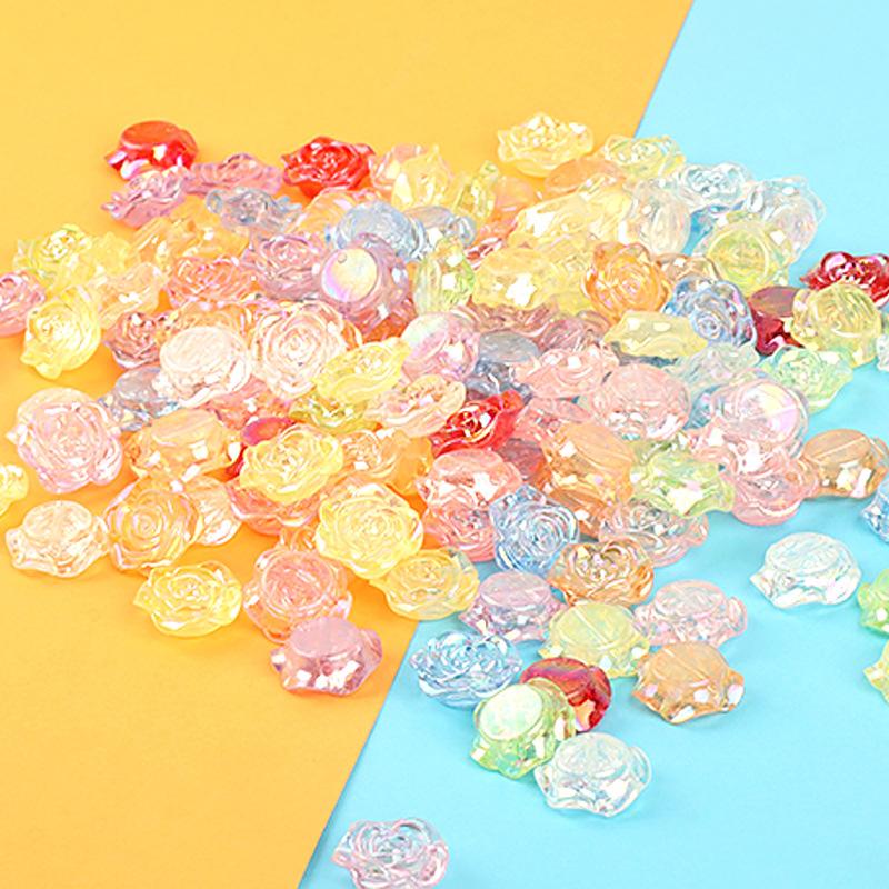 Charm hoa hồng trong suốt DIY trang trí điện thoại (FF-479)