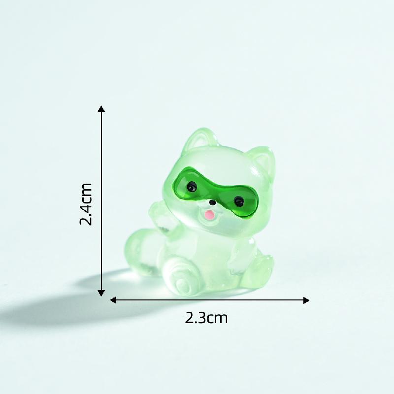 Tiểu cảnh gấu trúc raccoon phát sáng DIY, phụ kiện tiểu cảnh mini resin garden treo bàn xe cute (ZC-1472)