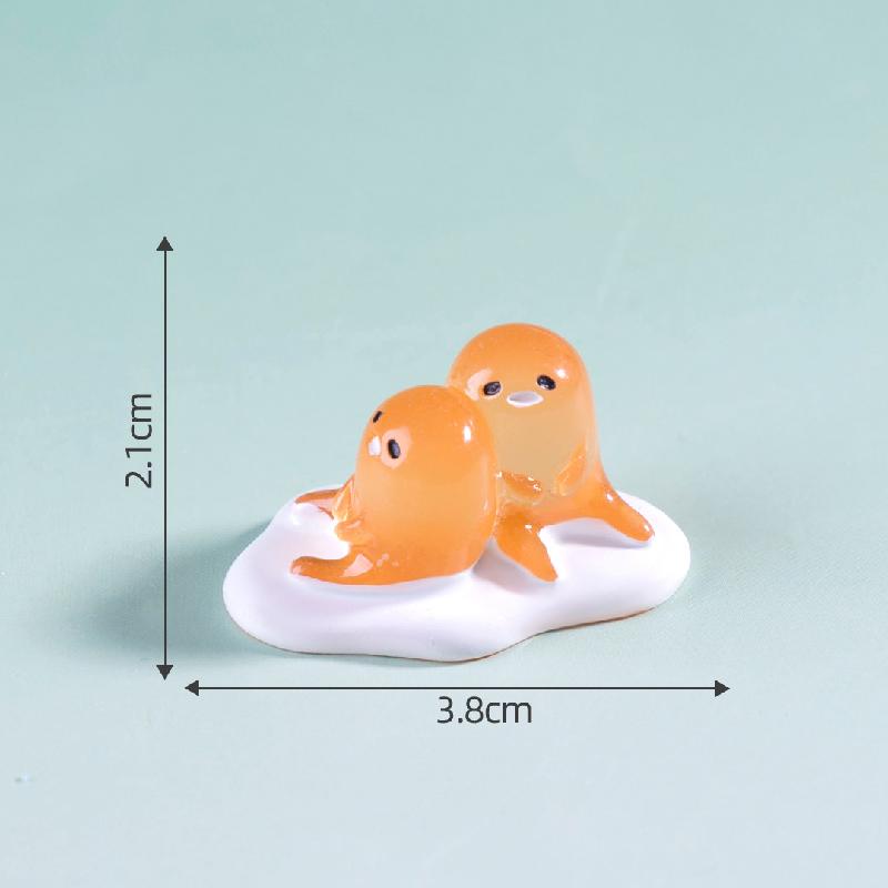 微景观创意可爱夜光懒蛋蛋公仔萌粒 DIY装饰品配件迷你桌面小摆件