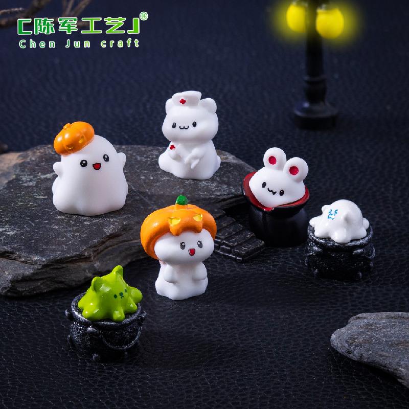 Phụ Kiện Tiểu Cảnh 跨境新品微景观创意吸血鬼南瓜幽灵DIY装饰品配件迷你小摆件