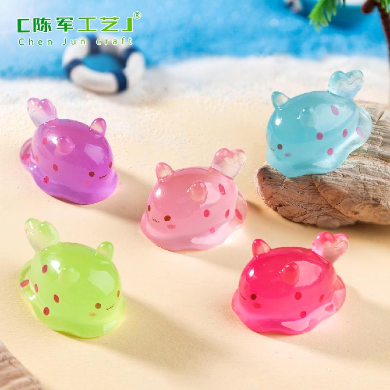 Phụ Kiện Tiểu Cảnh 跨境微景观夜光小海兔生沙滩造景生态瓶 DIY装饰品配件迷你小摆件