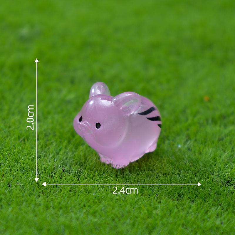 Tiểu cảnh lợn rừng phát sáng DIY, phụ kiện tiểu cảnh mini resin garden treo bàn cute (ZC-1401)