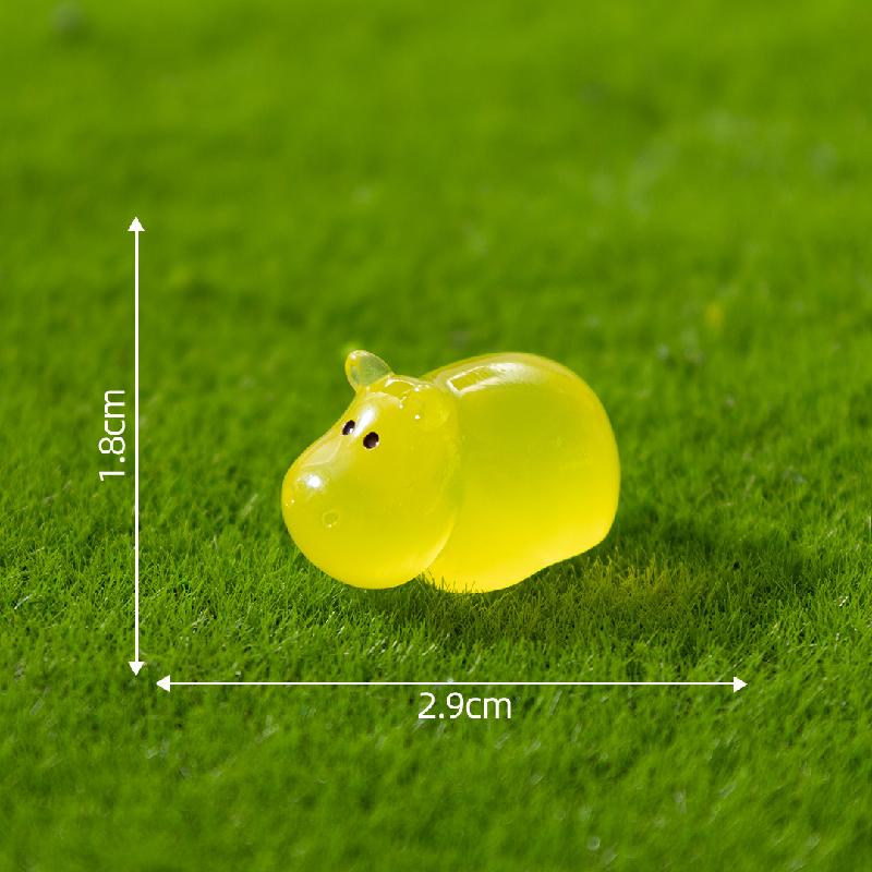 Tiểu cảnh hà mã phát sáng DIY, phụ kiện tiểu cảnh mini resin garden treo bàn cute micro (ZC-1409)